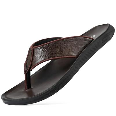 Fashion Summer Casual Fashion Slippers for Men Non-slip Outdoor Beach Shoes Male Designer New Luxury Cow Leather Men's Flip-flops