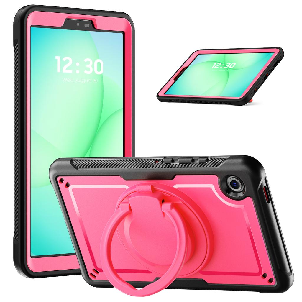 For Samsung Galaxy Tab A11/A9 Case Rotating Kickstand PC + TPU Shockproof Tablet Cover with Shoulder Strap