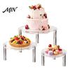 Clear Acrylic Collector Case Cake Stand, Multi-Tier Food Display Cupcake Holder, Tiered Dessert Riser Adjustable Metal Support for Table Birthday