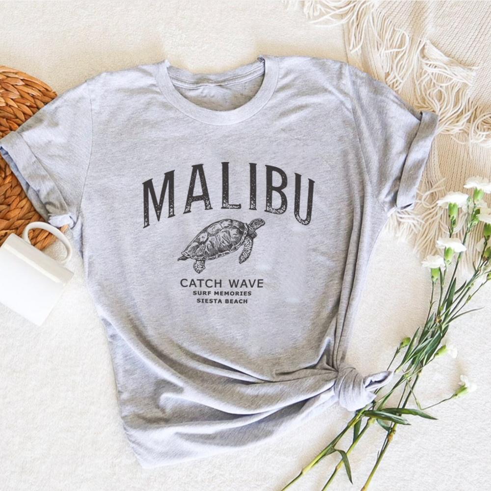 Vintage T Shirt Malibu Aesthetic Siesta Beach Shirt Beach Bum Tee Coconut Girl Trendy Summer Shirt Beach Y2k Tops