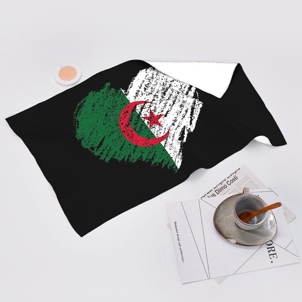 Scribble I love Algeria flag Soft Face Towel Quick Dry Pool Bath Cotton Towels Breathable