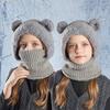 Winter Warme Kinder Bär Hut Gesichtsmaske Gehörschutz Hut Kälte-Beweis Plüsch Balaclava Hut Mit Kapuze Hals Wärmer Outdoor