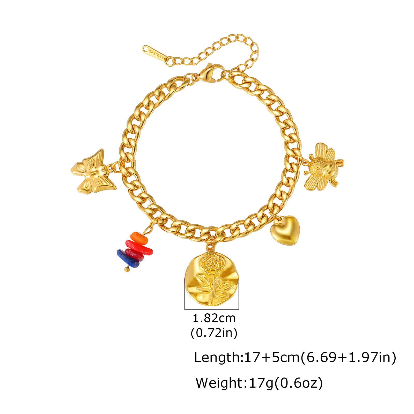 Y2K Sweet Cool Wind Necklace Bracelet, Stainless Steel Devil S Eye Star Heart Geometric Pendant Women S Jewelry 2874