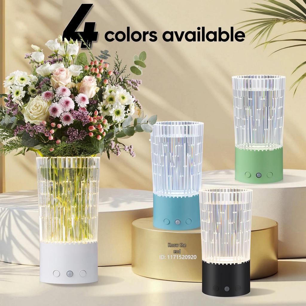 Smart Induction Vase Lamp: High-End Decorative Lamp with Three-Speed Dimming and Green Plant Holder for Living Room.