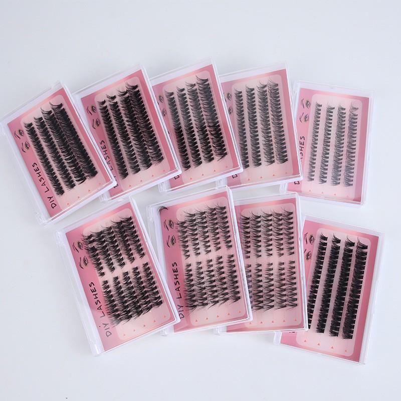 Selbstklebende 3D-Cluster-Wimpern 'Fluffy Fox Eye' - Europäischer & Amerikanischer Stil