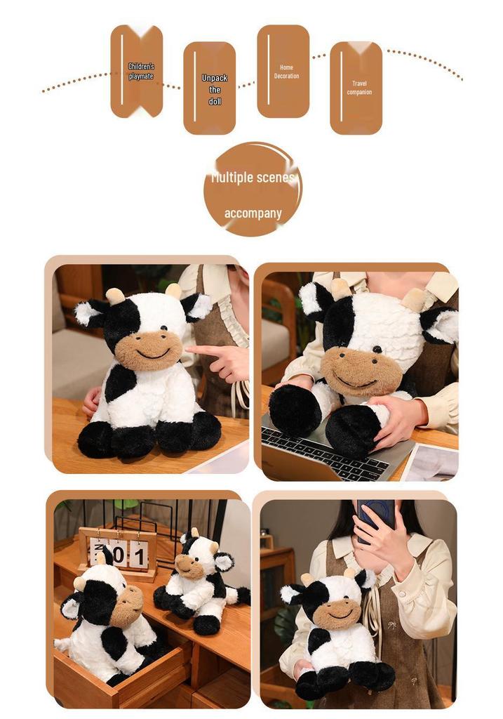 Black & White Cow Bean Plush Toy Doll – Children's Activity Gift