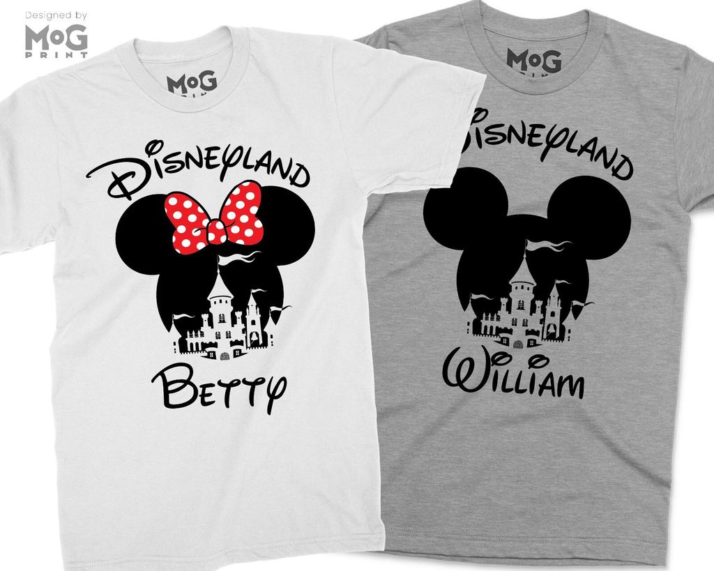 Custom Disneyland Family Matching Group T-shirt Mickey Minnie Personalised Name