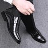 Men's Sleek Slip-On Dress Shoes - Fashionable British Style, Durable Rubber Sole, Comfortable, Business Casual, One-step, Lazy Shoes