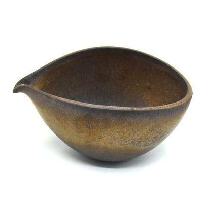Katakuchi Bowl Medium Bizen Style Matcha Bowl Palm ColorWhite 180ml Matcha Bowl with Handheld Heater (1 Piece) (B)
