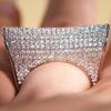 Unique Design Women Rings Full Bling Bling CZ Wedding Party Fashionable Female Rings New Gorgeous Jewelry Drop Shipping