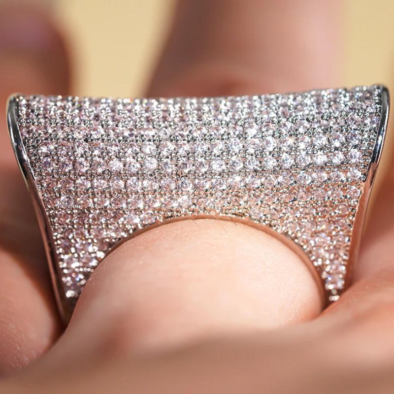 Unique Design Women Rings Full Bling Bling CZ Wedding Party Fashionable Female Rings New Gorgeous Jewelry Drop Shipping