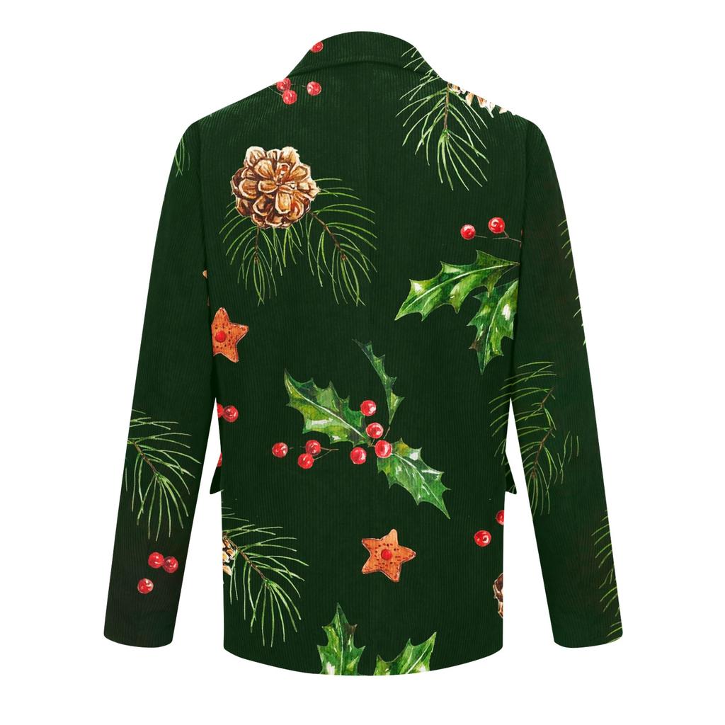 Męska brzydka świąteczna sztruksowa ciepła kieszonkowa marynarka kardigan męski casualowy garnitur