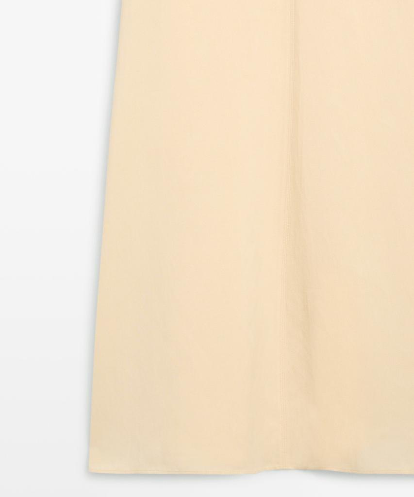 Masimodutti Linen Fluid Halterneck Midi Dress