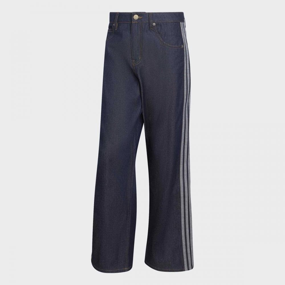Adidas Firebird Adicolor Denim Jeans Mid Rise Straight Leg