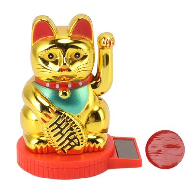Güneş Enerjili Sallanan Kol Kedi Süsü Hoş Geldiniz Sallanan El Pati Yukarı Zenginlik Servet Şanslı Kedi