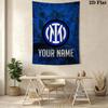 Custom Name Inter Milan Wall Tapestry Aesthetic Wall Hanging Printed Fabric Blanket Decorative Tapestries for Bedroom Living Room Home Decor