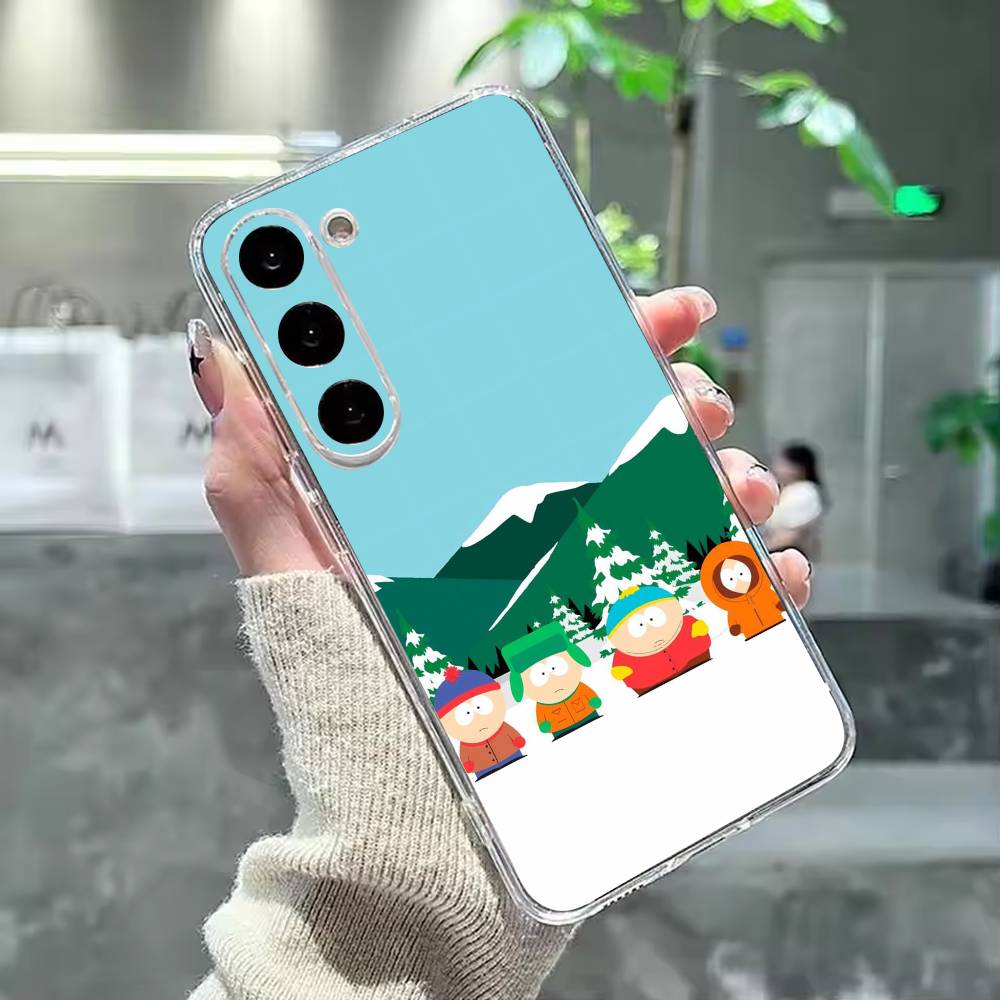 M-South P-Park Cartoon Phone Case For Samsung Galaxy A91,80,73,72 ,71,53,52,32 ,31,22,21s,20,Transparent Case Samsung a31