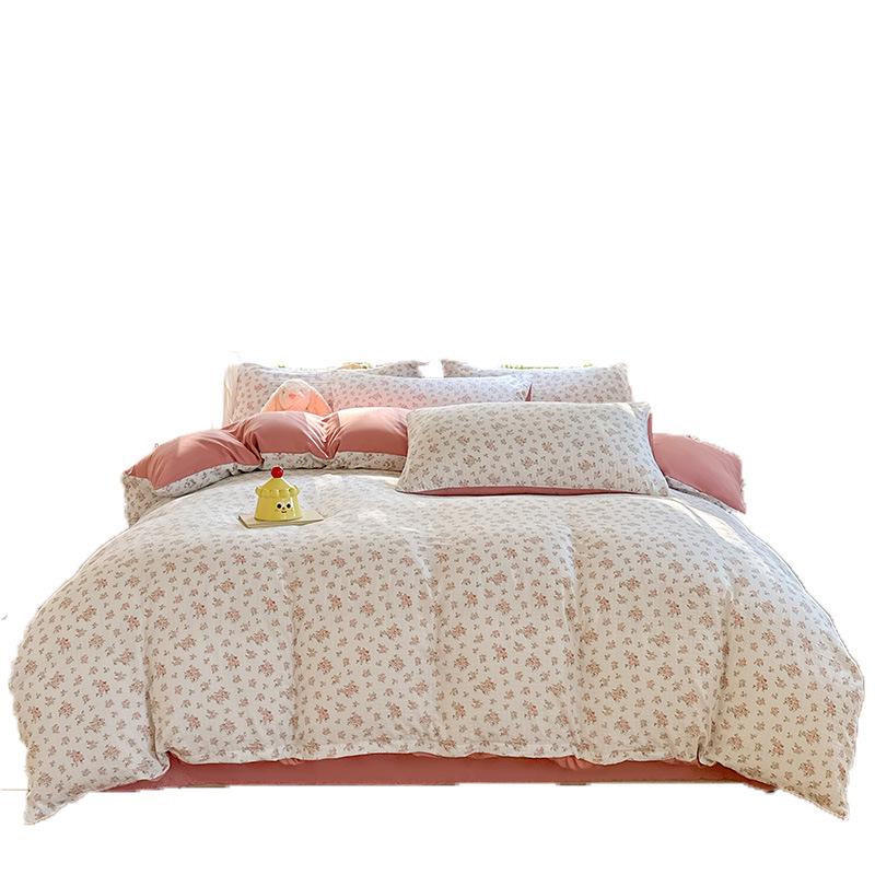 Class A Double Layer Gauze Bedding Set: Bubble Comforter Cover with Washed Cotton for Student Dorms, 3 or 4 Pieces.
