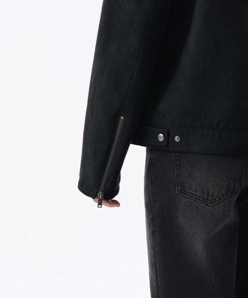 Musinsa Standard Synthetic Suede Racer Jacket [Black]