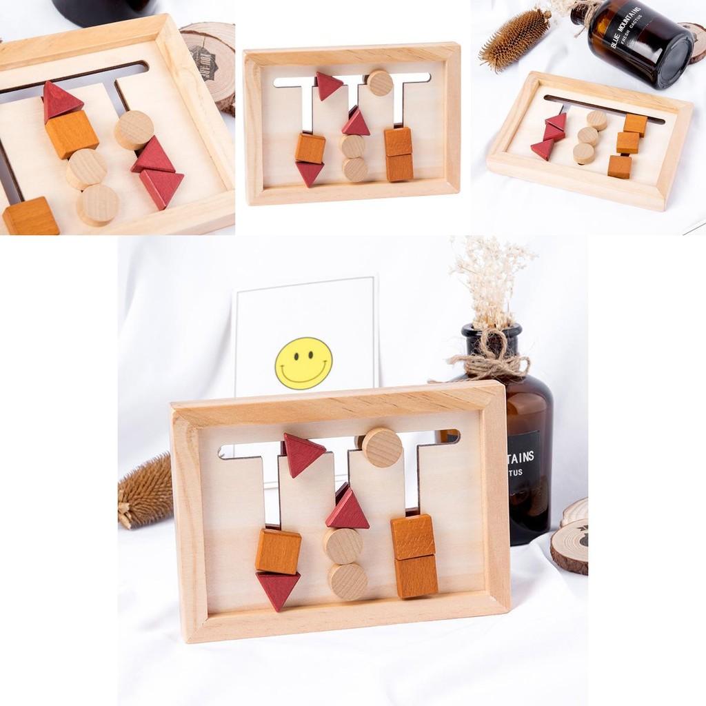 Wooden Shape Matching Game Board Children Puzzle Toy For Early Learning