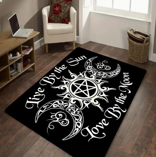 Sun Moon Pattern Area Mat Living Room Floor Mat Office Mat Living Room Bedroom Bathroom Kitchen Home Room Supplies Decoration