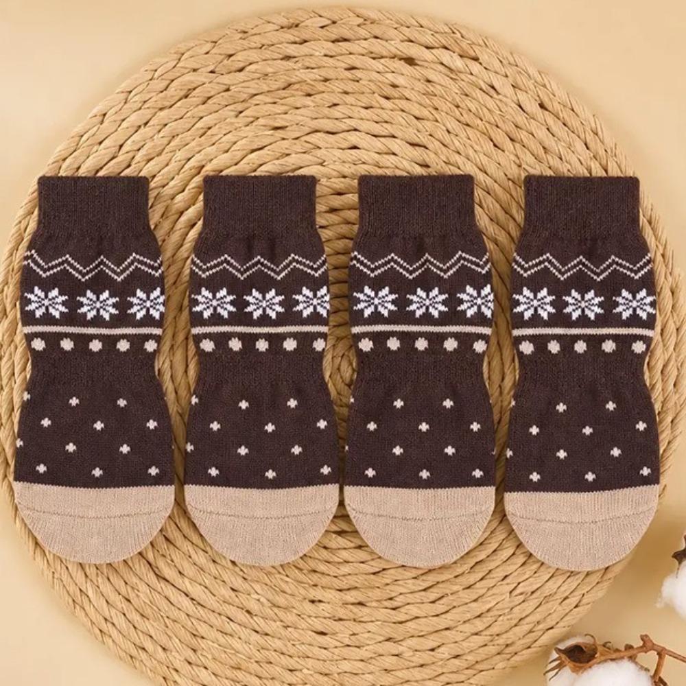4PCS Adjustable Anti Slip Dog Socks Breathable Puppy Shoes Socks Pet Foot Covers  Outdoor Use