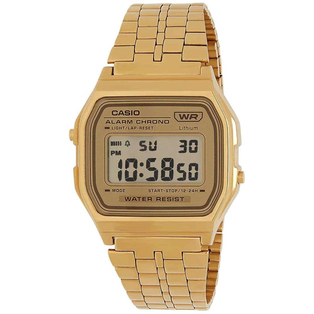 Casio Digital Watch Model A158WETG-9AEF Stainless Steel Band Water Resistant Classic Design