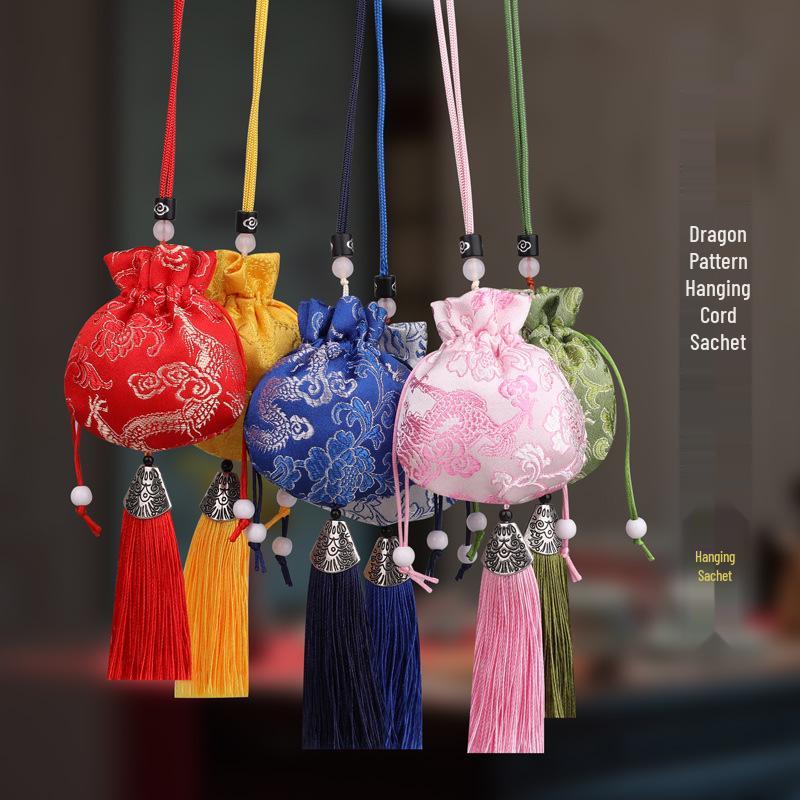 Embroidered Lavender Sachet: Dragon Boat Festival Car Pendant, Mosquito Repellent for Babies and Kids