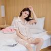 Han Yatong Silk Couple Pajamas Set: Autumn Long Sleeve Cardigan Homewear