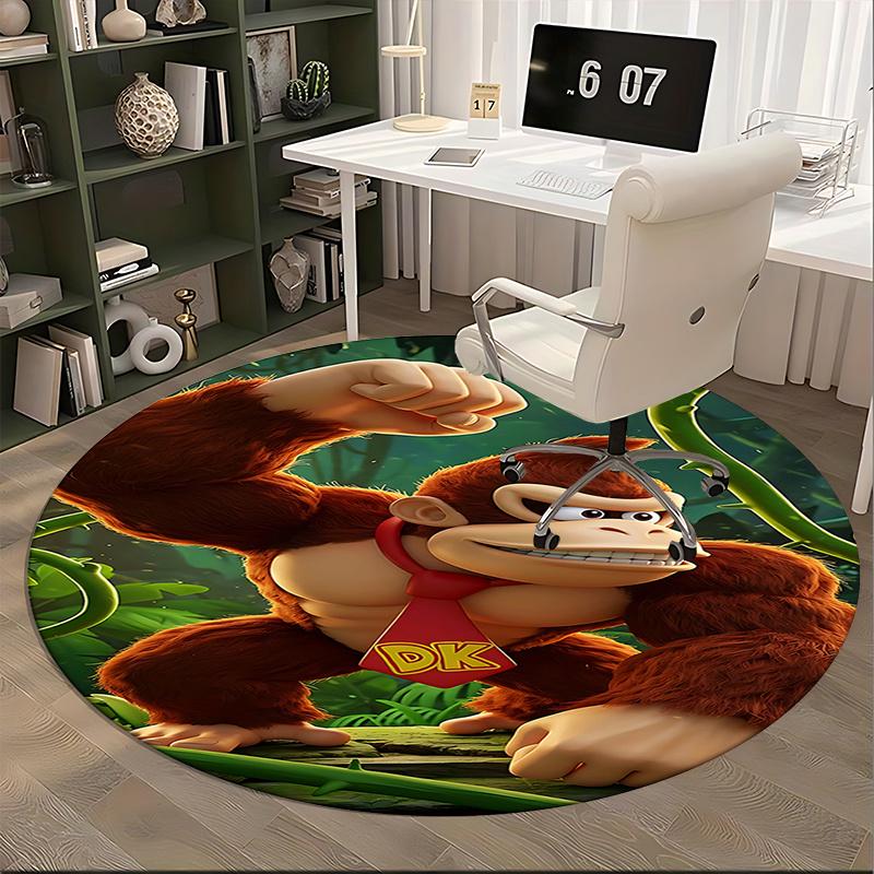 Donkey Kong Runder Stuhluntersetzer - DK Heimdeko Teppich für Büro, Wohnzimmer