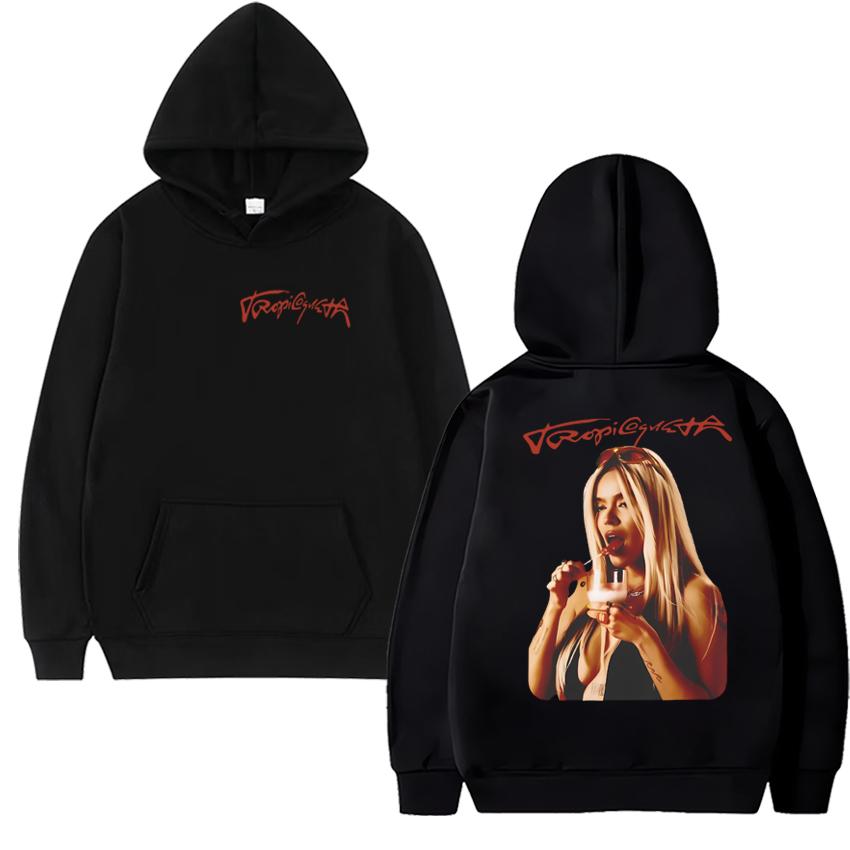 Singer Karol G Tropicoqueta album Double Sided print Hoodie Men women Fashion Y2k Sweatshirt Unisex Fleece Long sleeve pullovers