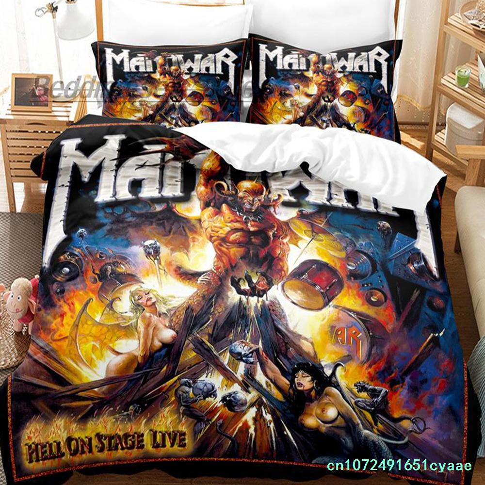 Parure de lit Manowar pour lit simple, double, Queen, King size, pour chambre d'enfant, adulte, housse de couette, imprimé 3D, hip-hop EU single(135x200cm)