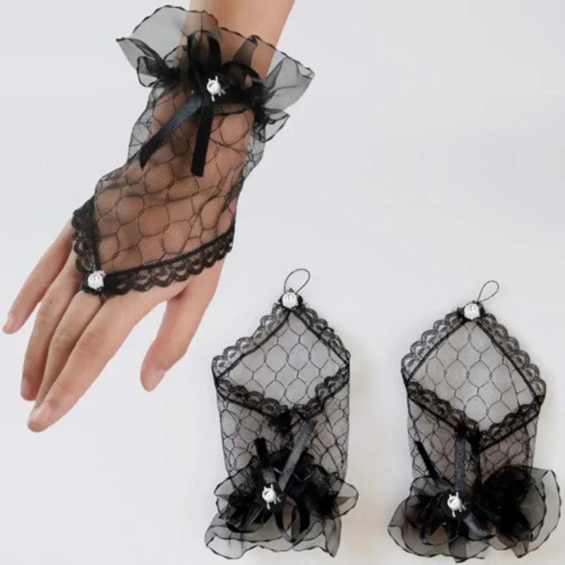 Fashion Women Accessories Bridal Wedding Gloves Wedding Dress Glove Fingerless Lace Gloves Short Mesh Hand Socks Gloves Gifts