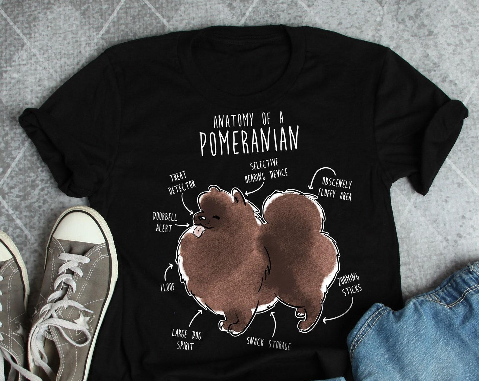 Chocolate Pomeranian Shirt, , Funny Dog Lover Gift, Cute Pom T-shirt, Pomeranian Tshirt, Pet Tee, Dog Mom, Dog Dad, Dog Anatomy 100