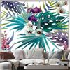 Tropical Leaves Orchid Flower Wall Tapestry Machine Washable All Season Decor Art Print Boho Nature Design Home Nontoxicmaterial