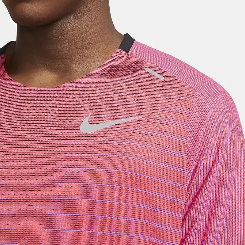 Nike TechKnit Future Fast Pink Men's Running Short Sleeve T-Shirt CU6057-551