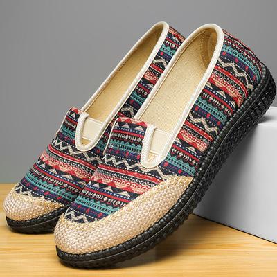 Καλοκαιρινά γυναικεία casual ψάθινα λινά παπούτσια Fisherman's Casual παπούτσια με αναπνεύσιμη μαλακή σόλα Flat παπούτσια