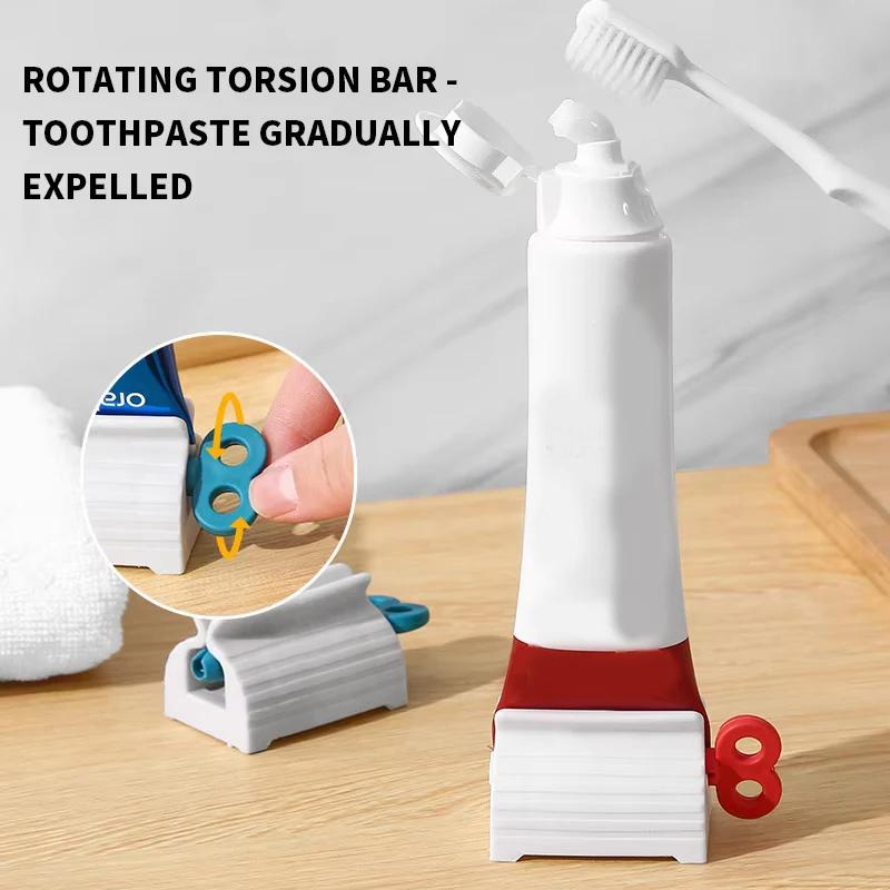 Rolling Tube Toothpaste Squeezer Toothpaste Seat Holder Stand Rotate Toothpaste Dispenser for Bathroom