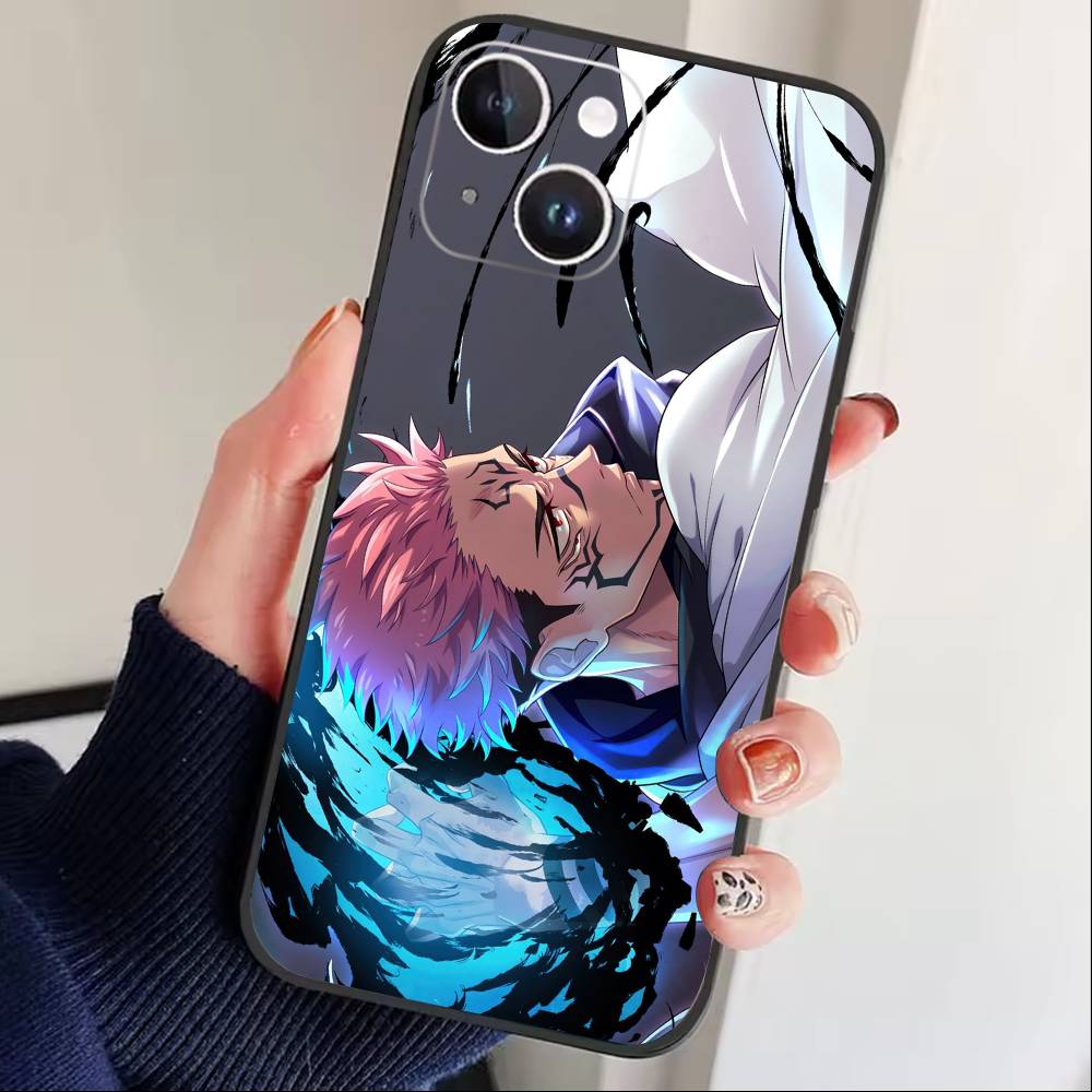 Jujut-su I-Ichiji K-Kaisen Phone Case For iPhone17,16,15,14,13,12 Plus,Max Soft Silicone Black Cover iPhone11PROMAX