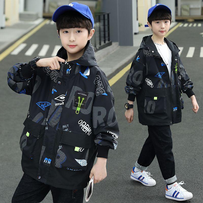 Big Size Boys Coat Jacket Cotton Outerwear Windbreak Perfect Spring Autumn Overcoat High Quality Children's Warm Clothing