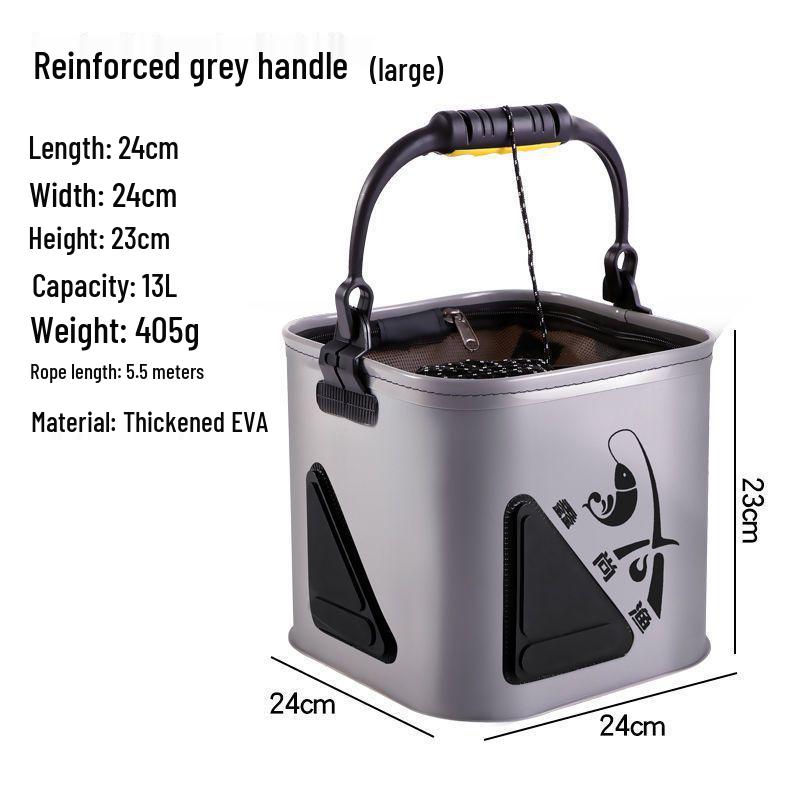 Nouveau Style Équipement de Pêche Pliable Épaissi: Seau à eau carré pour poissons vivants et pêche à la roche