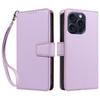 For iPhone 15 Pro Case RFID Blocking PU Leather Wallet Flip Phone Cover with Wrist Strap