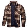 Mens Flannel Shirts Long Sleeve Quilted Lined Jackets Comfortable Button Down Plaid Flannel Jacket Heavyweight Warm Winter Outdoor Casual Coat for Men