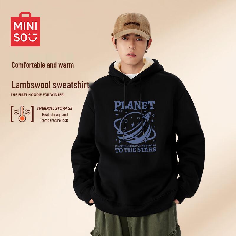 MINISO Men's Heavyweight Lambswool Fleece Hoodie