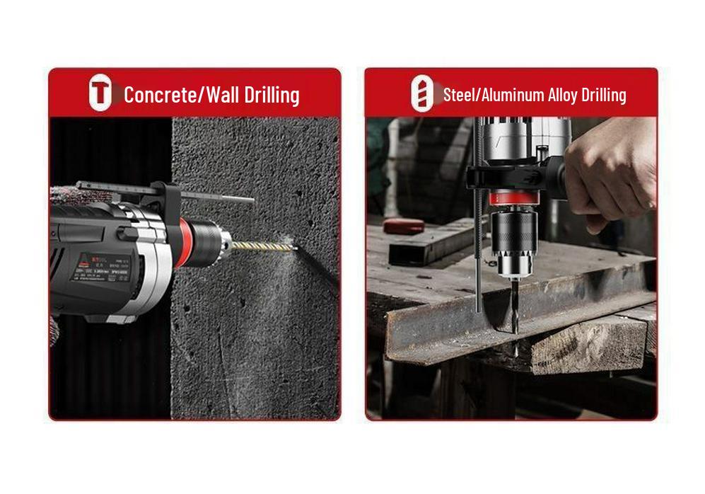 220V Multifunctional Electric Hammer Drill: High-Power Impact, Pistol Drill & Screwdriver for Wall Drilling