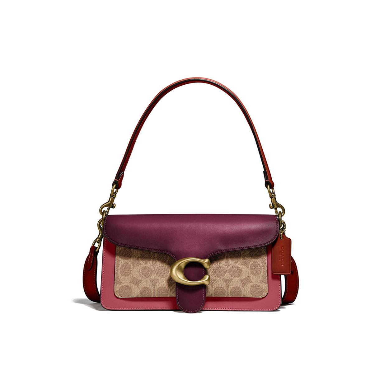 

Coach Tabby Metallic Logo 26 Leather Shoulder Bag Women Handbags Brown Red 91215-B4TA Basic Set (Bag+Dust Bag)