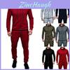 Stylish Men's Tracksuit Set With Hooded Jacket And Adjustable Waistline Pants