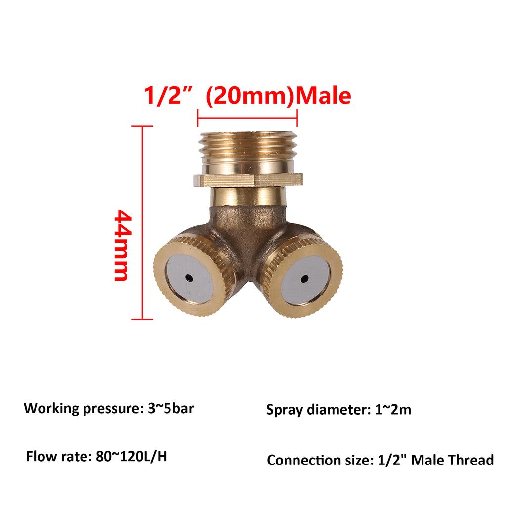 Brass Atomizing Sprayer 1/2/3/4 Nozzle Head Garden Lawn Watering Pesticide Spray Sprinkler Cooling System Agriculture Irrigation