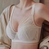 Lingerie Women's Full-cup Summer Bra with Soft Steel Rims for Breast Retraction and Anti-sagging Lace French Thin Bra