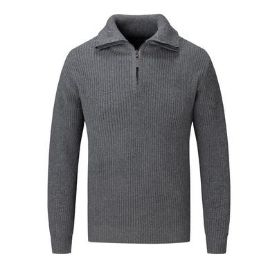 Autumn and Winter Half-zip Stand-up Collar Sweater for Men, Korean Style Loose Youth Casual Knitted Pullover